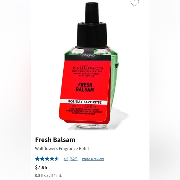 “FRESH BALSAM” by BBW / WB, 3)-Wallflowers Home Fragrance Refills, NWT & Sealed - Picture 2 of 3